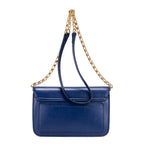 Bolso de hombro C Bag de piel de becerro lisa azul