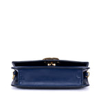 Bolso de hombro C Bag de piel de becerro lisa azul