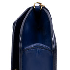 Bolso de hombro C Bag de piel de becerro lisa azul