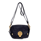Shoulder Bag Indy Camera Crossbody Black Sude Leather