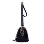 Sac à bandoulière Indy Camera en cuir suédé noir