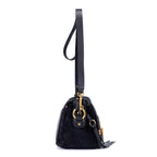 Sac à bandoulière Indy Camera en cuir suédé noir
