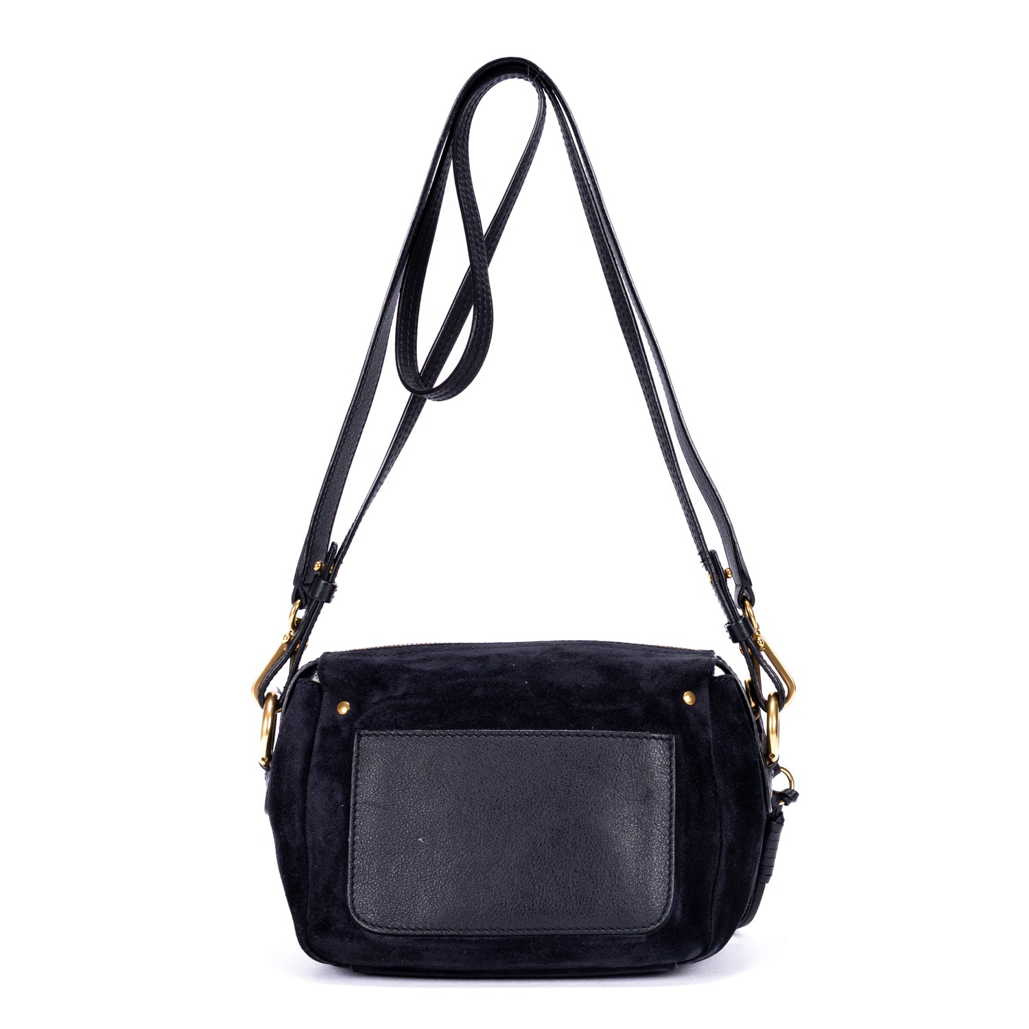 Shoulder Bag Indy Camera Crossbody Black Sude Leather