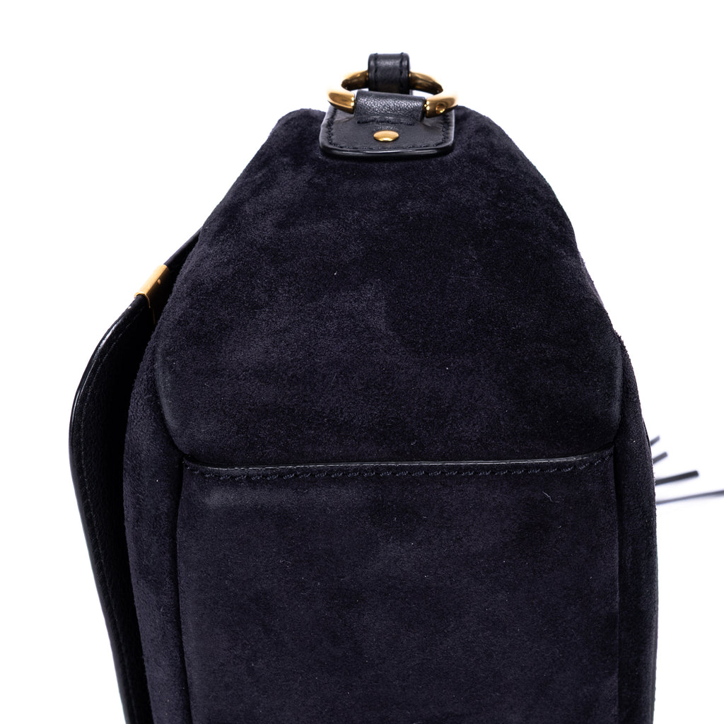 Shoulder Bag Indy Camera Crossbody Black Sude Leather