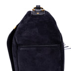 Shoulder Bag Indy Camera Crossbody Black Sude Leather