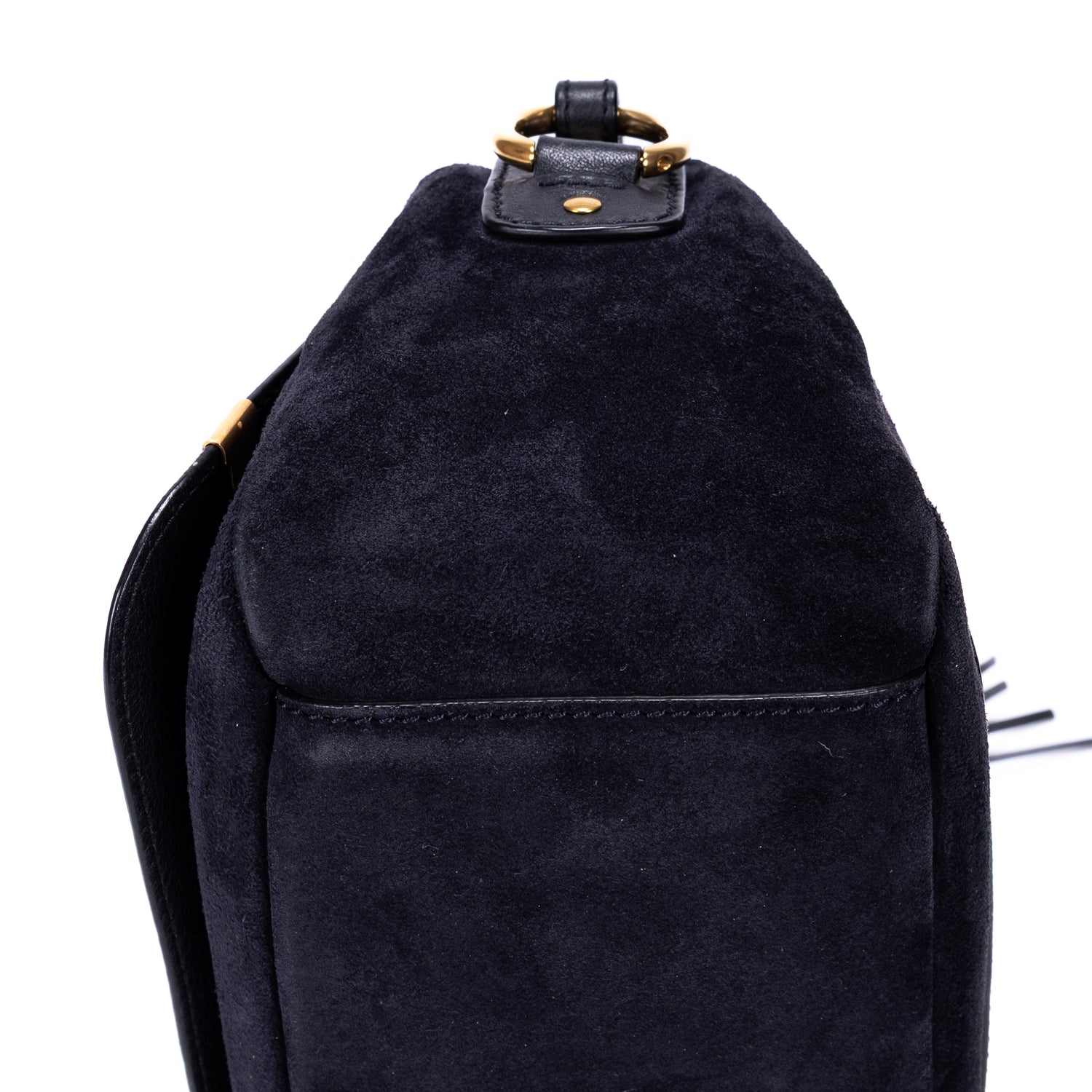Shoulder Bag Indy Camera Crossbody Black Sude Leather