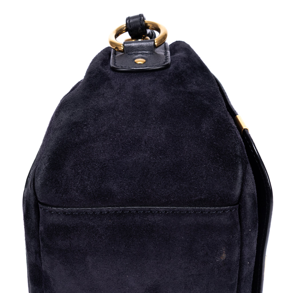 Shoulder Bag Indy Camera Crossbody Black Sude Leather