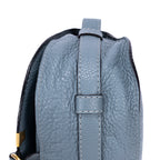 Bolso de Hombro Mini Drew de Piel de Becerro Granulada Azul