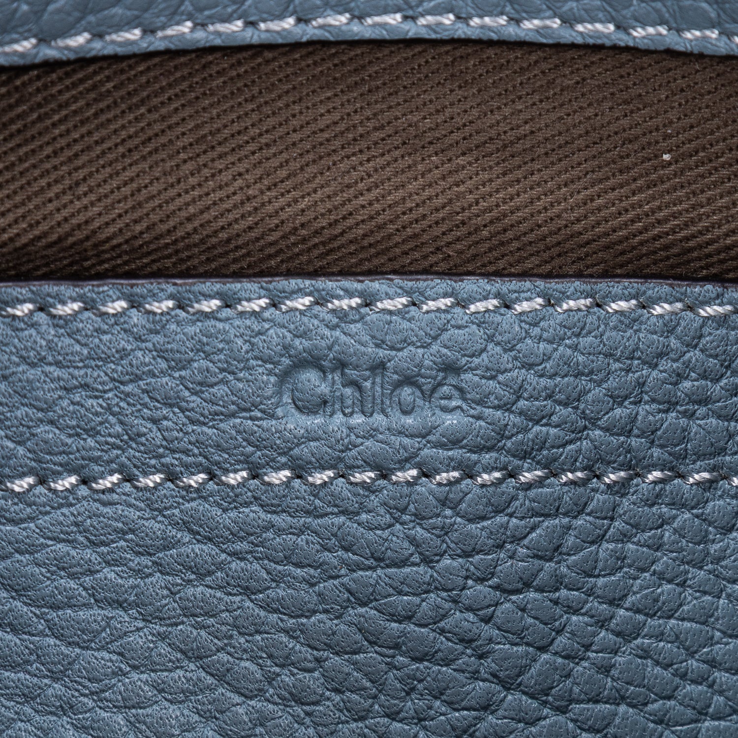 Bolso de Hombro Mini Drew de Piel de Becerro Granulada Azul
