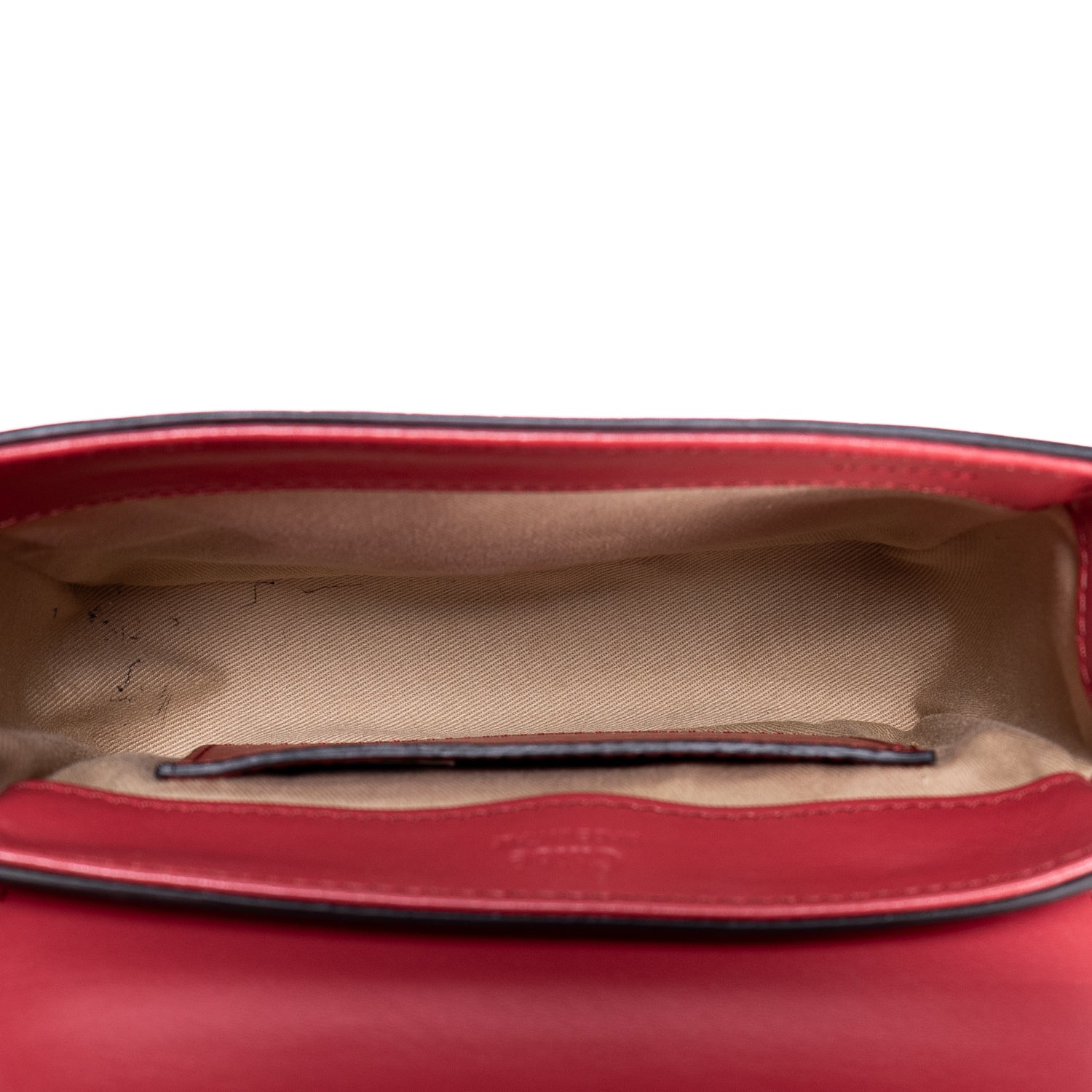 Sac bandoulière C en cuir de veau rouge gaufré crocodile