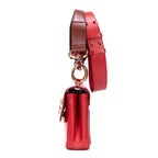 Bolso de Hombro Mediano C Bag Mediano Piel de Becerro Lisa Roja