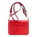 Bolso de Hombro Mediano C Bag Mediano Piel de Becerro Lisa Roja
