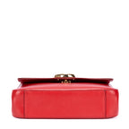 Bolso de Hombro Mediano C Bag Mediano Piel de Becerro Lisa Roja