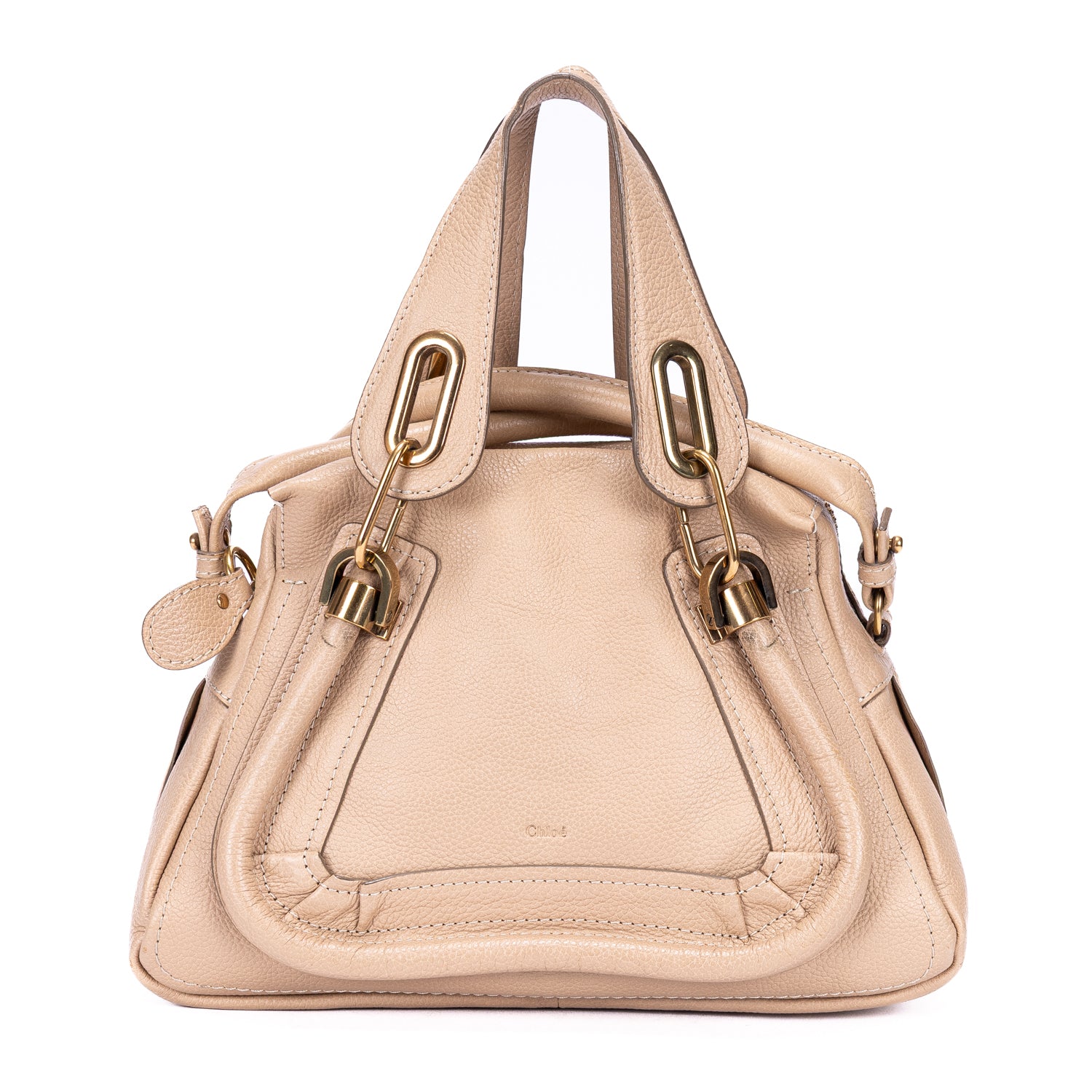 Handbag Small Paraty Small Beige Grained Calfskin Leather