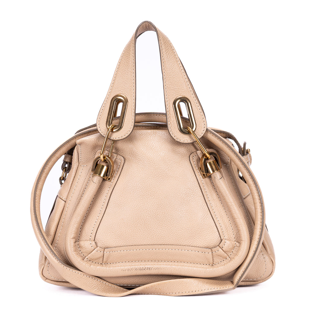 Sac bandoulière Small Paraty en cuir de veau grainé beige