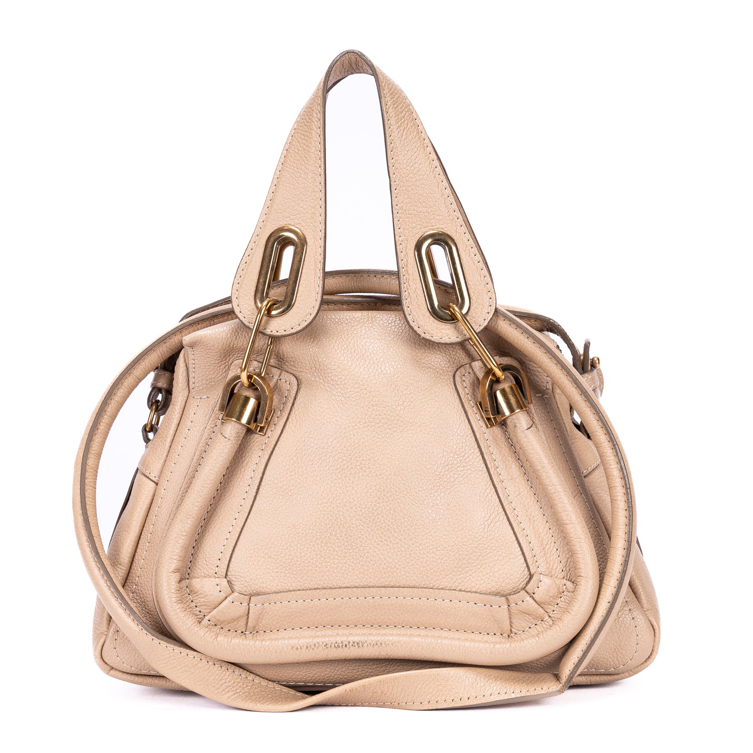 Handbag Small Paraty Small Beige Grained Calfskin Leather