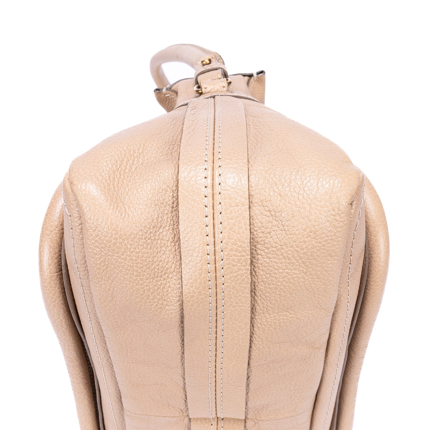 Sac bandoulière Small Paraty en cuir de veau grainé beige
