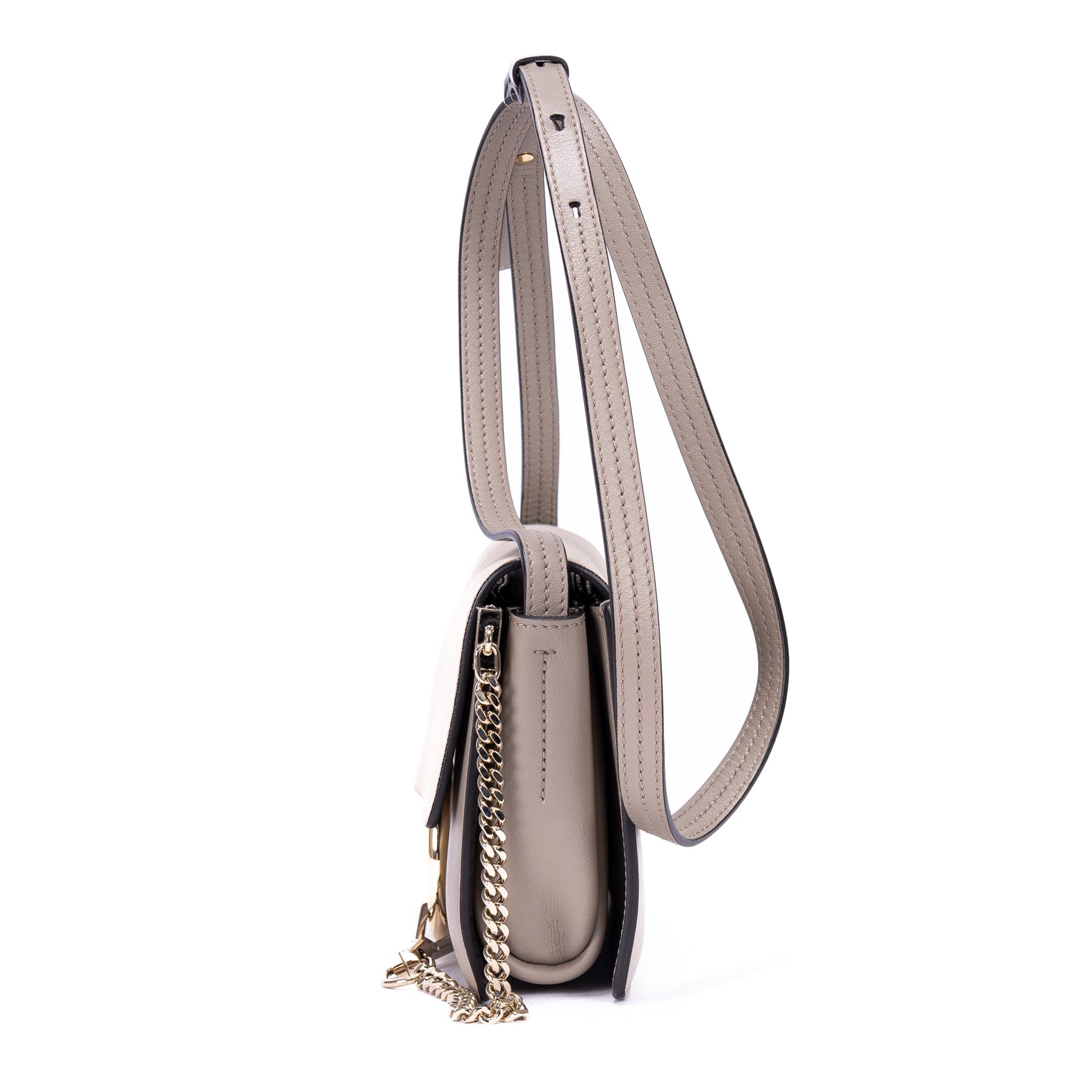 Shoulder Bag Faye Small Grey Smooth Calfskin Leather