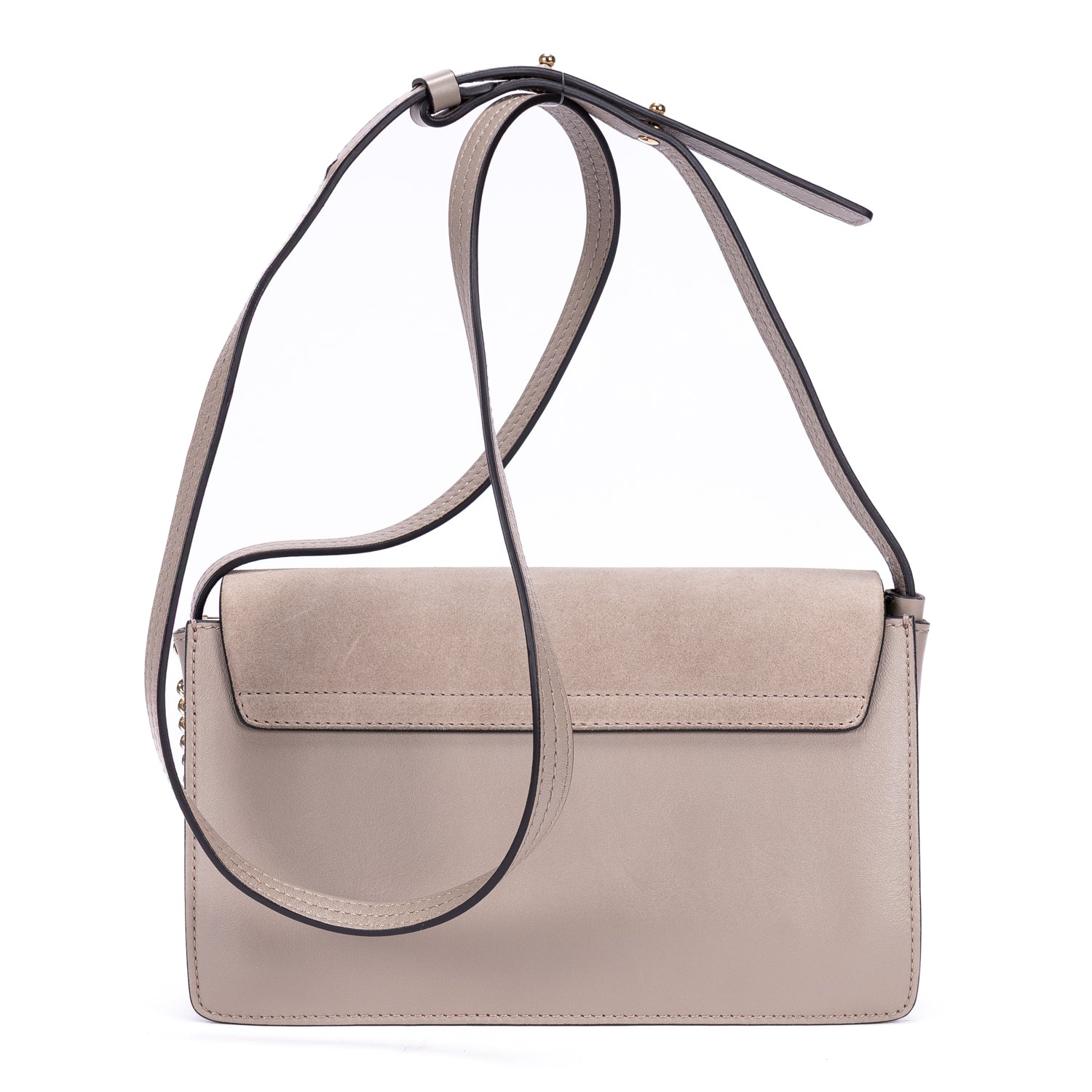 Shoulder Bag Faye Small Grey Smooth Calfskin Leather