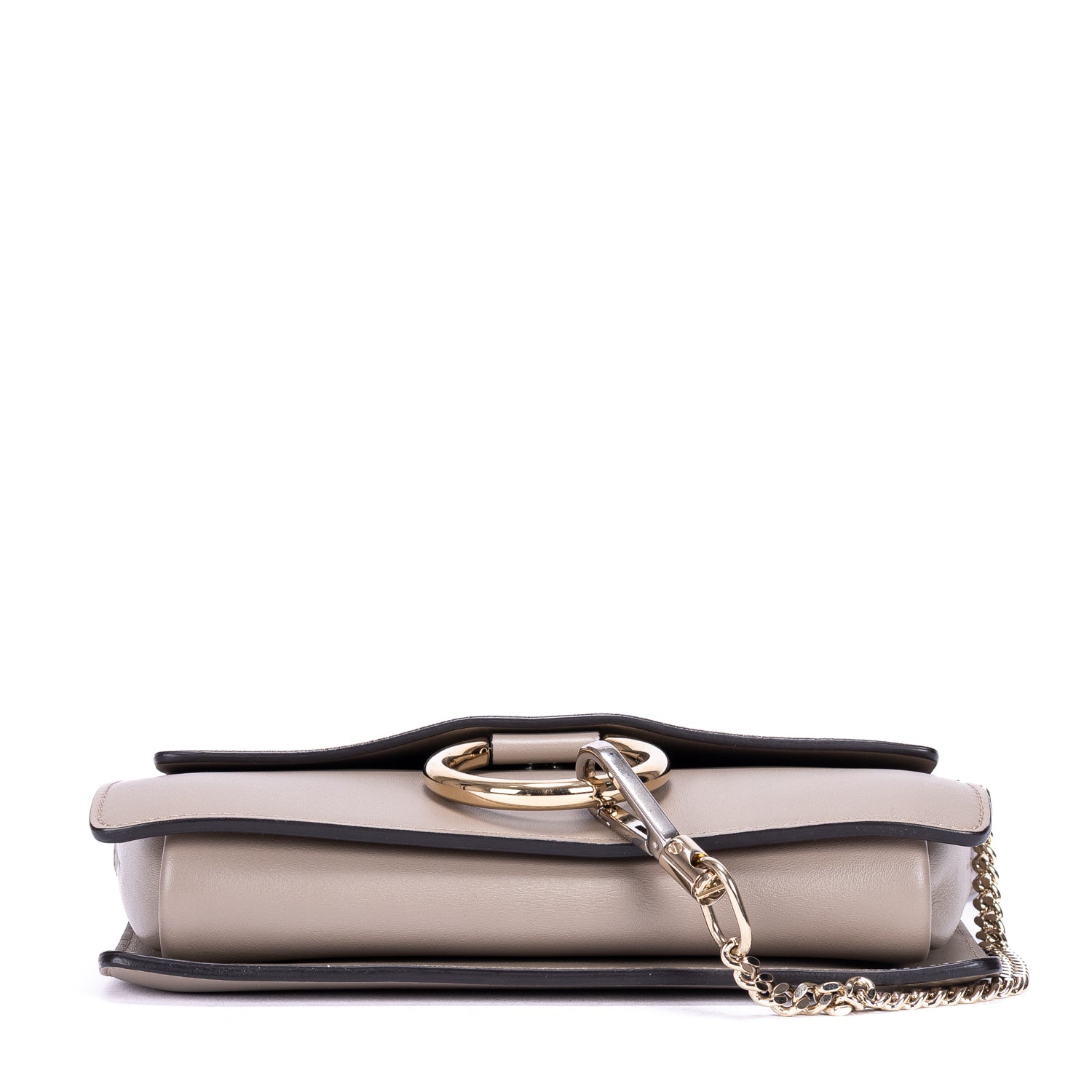 Bolso al Hombro Faye Pequeño Piel de Becerro Lisa Gris