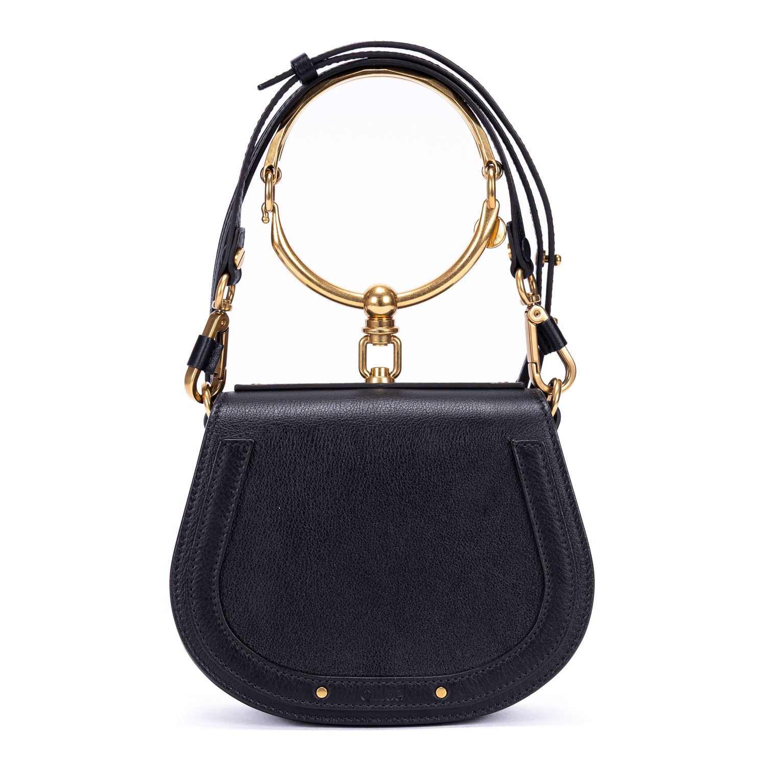 Shoulder Bag Nile Bracelet Bag Black Calfskin Leather