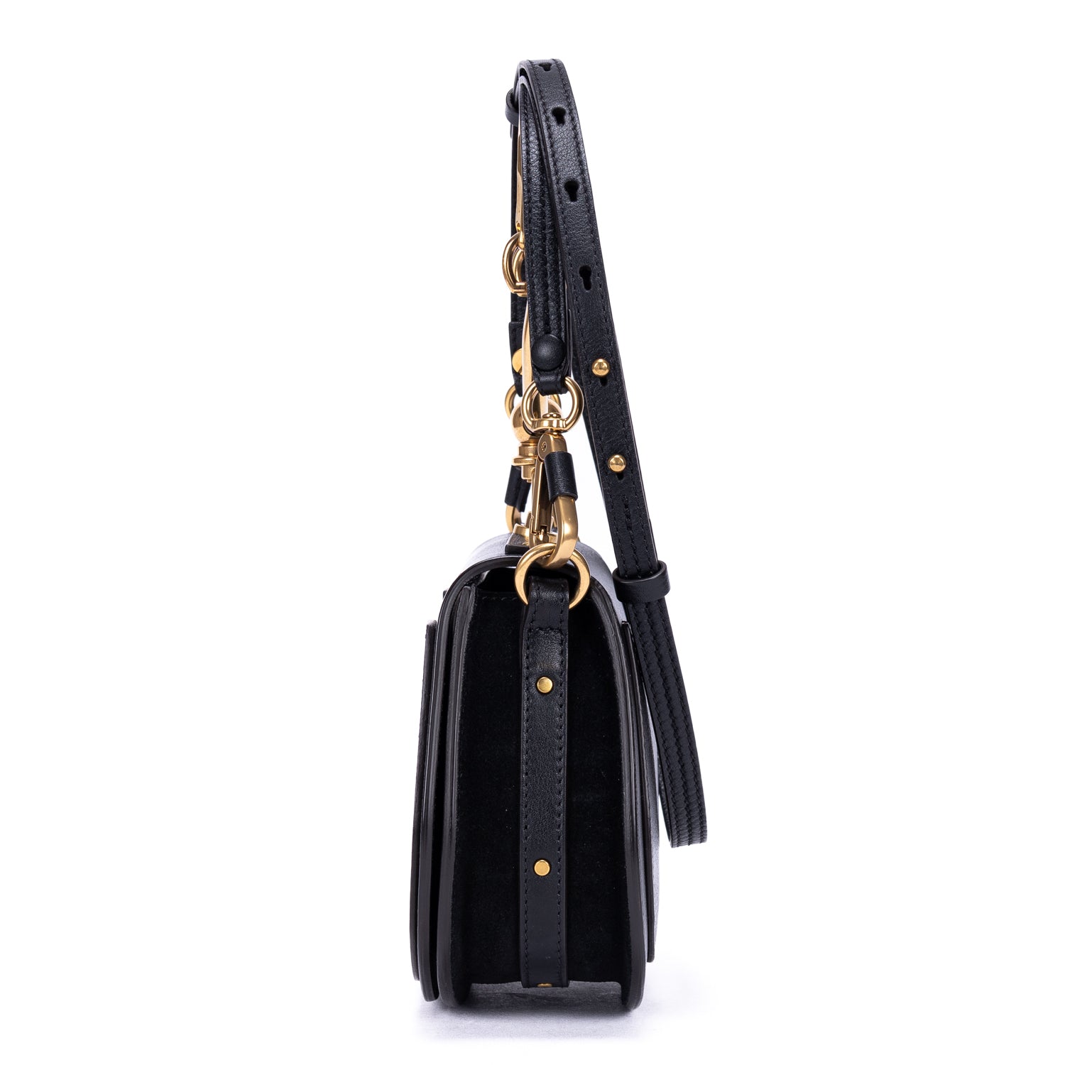Shoulder Bag Nile Bracelet Bag Black Calfskin Leather