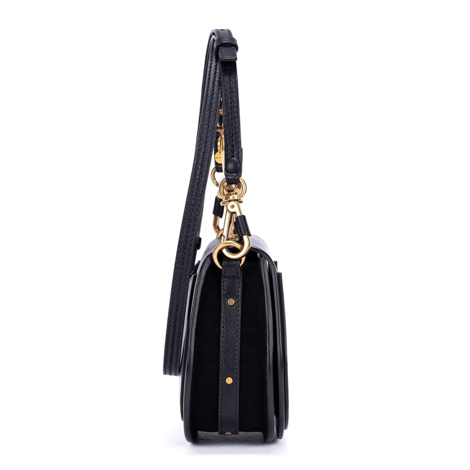 Shoulder Bag Nile Bracelet Bag Black Calfskin Leather