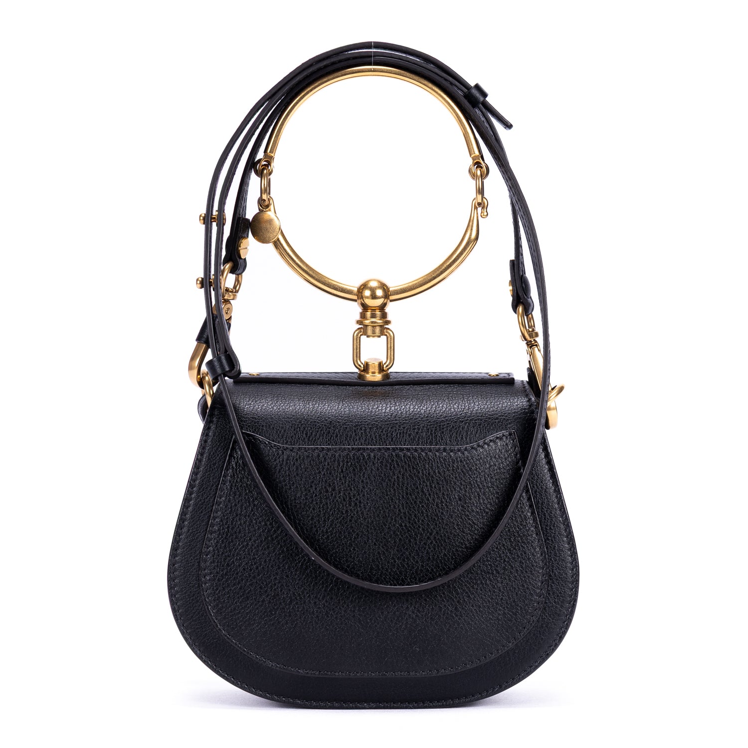 Shoulder Bag Nile Bracelet Bag Black Calfskin Leather