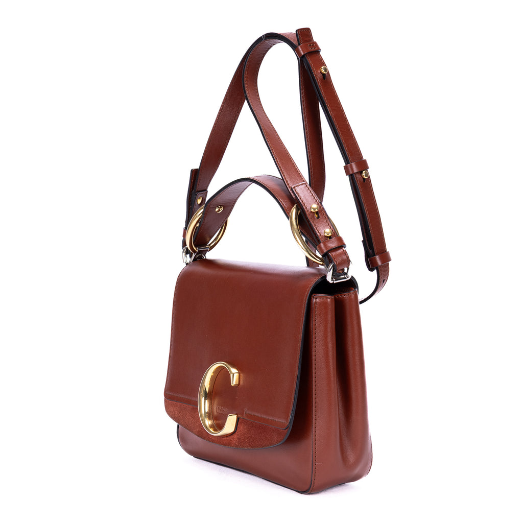 Shoulder Bag Small C Bag Small Brown Smooth Leather