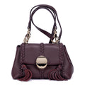 Bolso de hombro Penelope de piel de becerro lisa morada