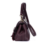 Bolso de hombro Penelope de piel de becerro lisa morada