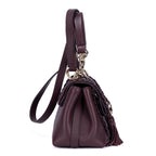 Bolso de hombro Penelope de piel de becerro lisa morada