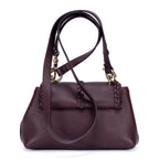 Bolso de hombro Penelope de piel de becerro lisa morada