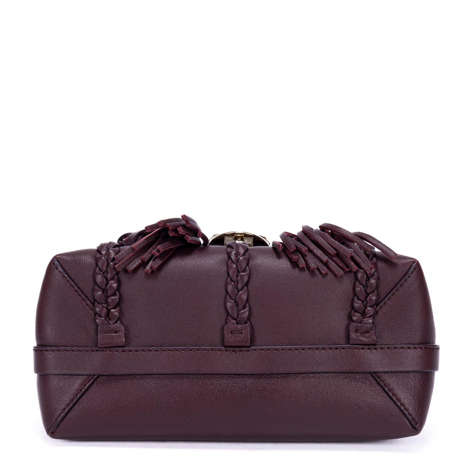 Bolso de hombro Penelope de piel de becerro lisa morada