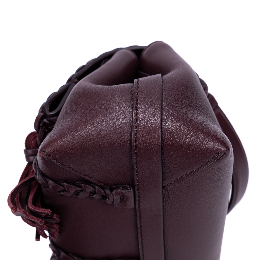 Bolso de hombro Penelope de piel de becerro lisa morada