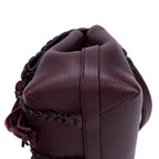Bolso de hombro Penelope de piel de becerro lisa morada