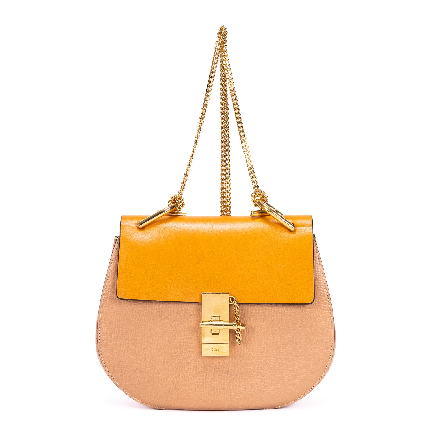 Shoulder Bag Drew Crossbody Small Orange Grained Calfskin Leather