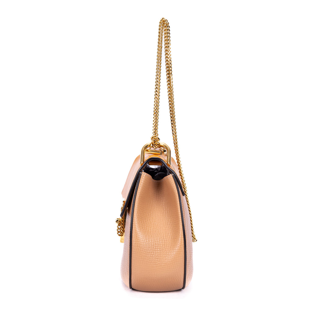 Shoulder Bag Drew Crossbody Small Orange Grained Calfskin Leather