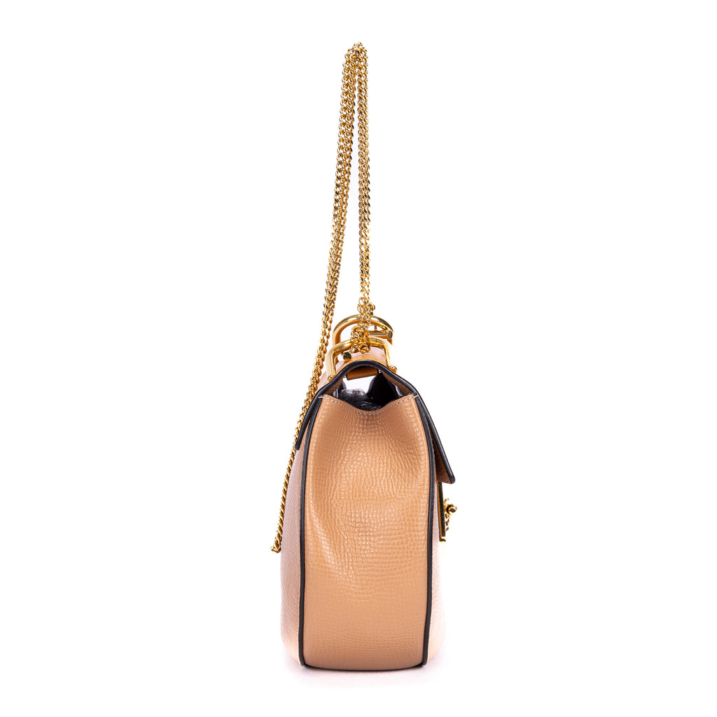 Shoulder Bag Drew Crossbody Small Orange Grained Calfskin Leather