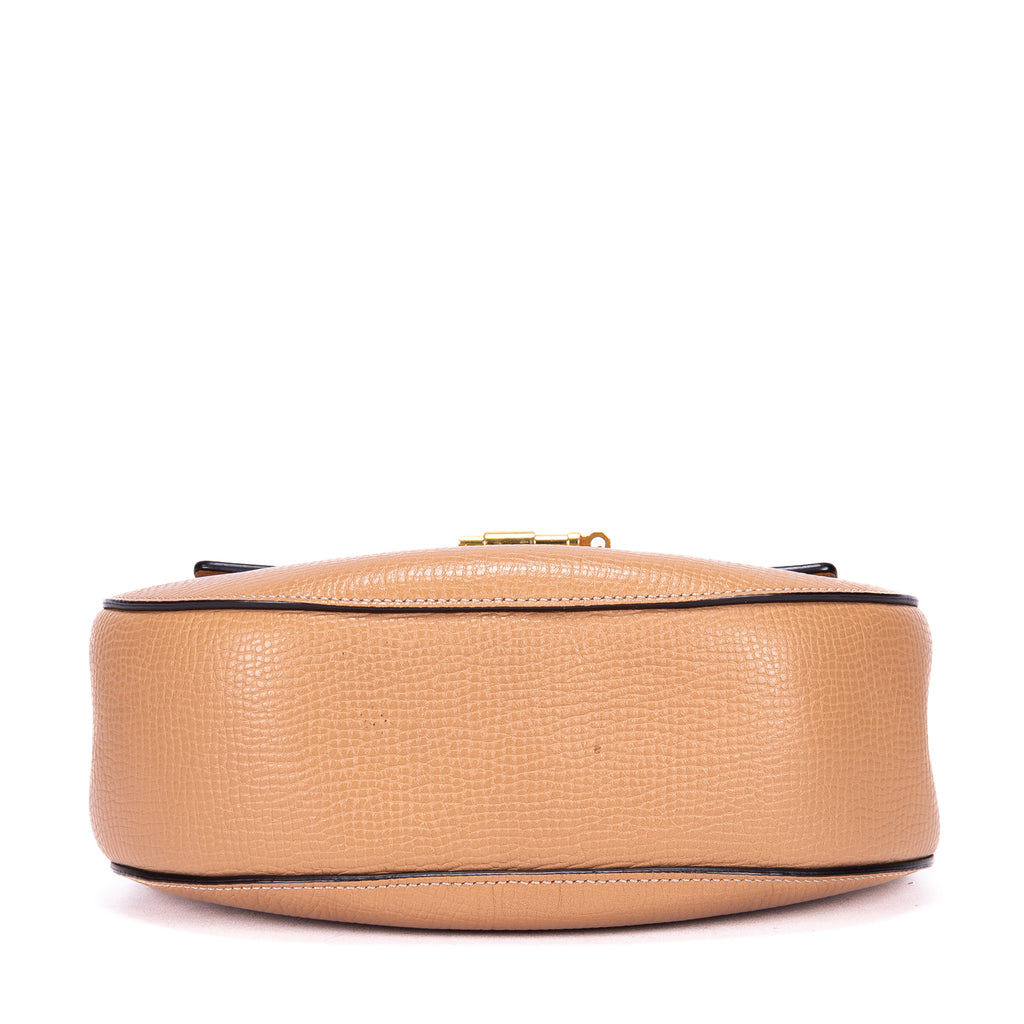 Shoulder Bag Drew Crossbody Small Orange Grained Calfskin Leather