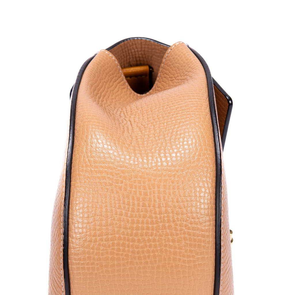 Shoulder Bag Drew Crossbody Small Orange Grained Calfskin Leather