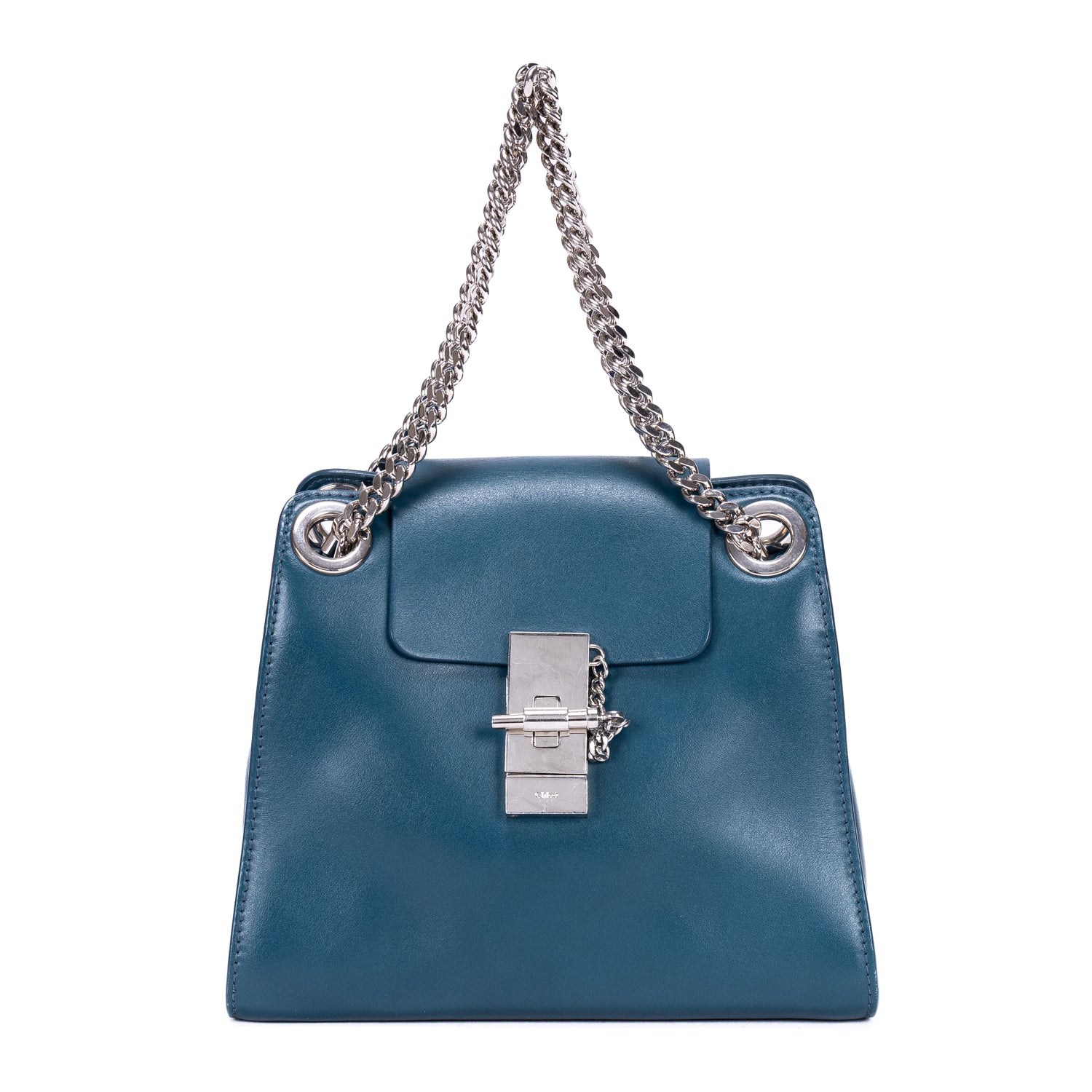 Shoulder Bag Annie Chain Blue Smooth Calfskin Leather