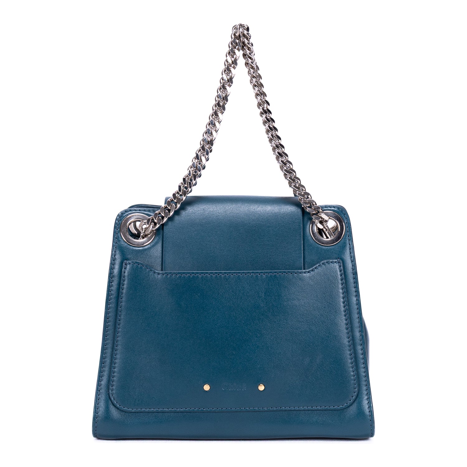 Shoulder Bag Annie Chain Blue Smooth Calfskin Leather