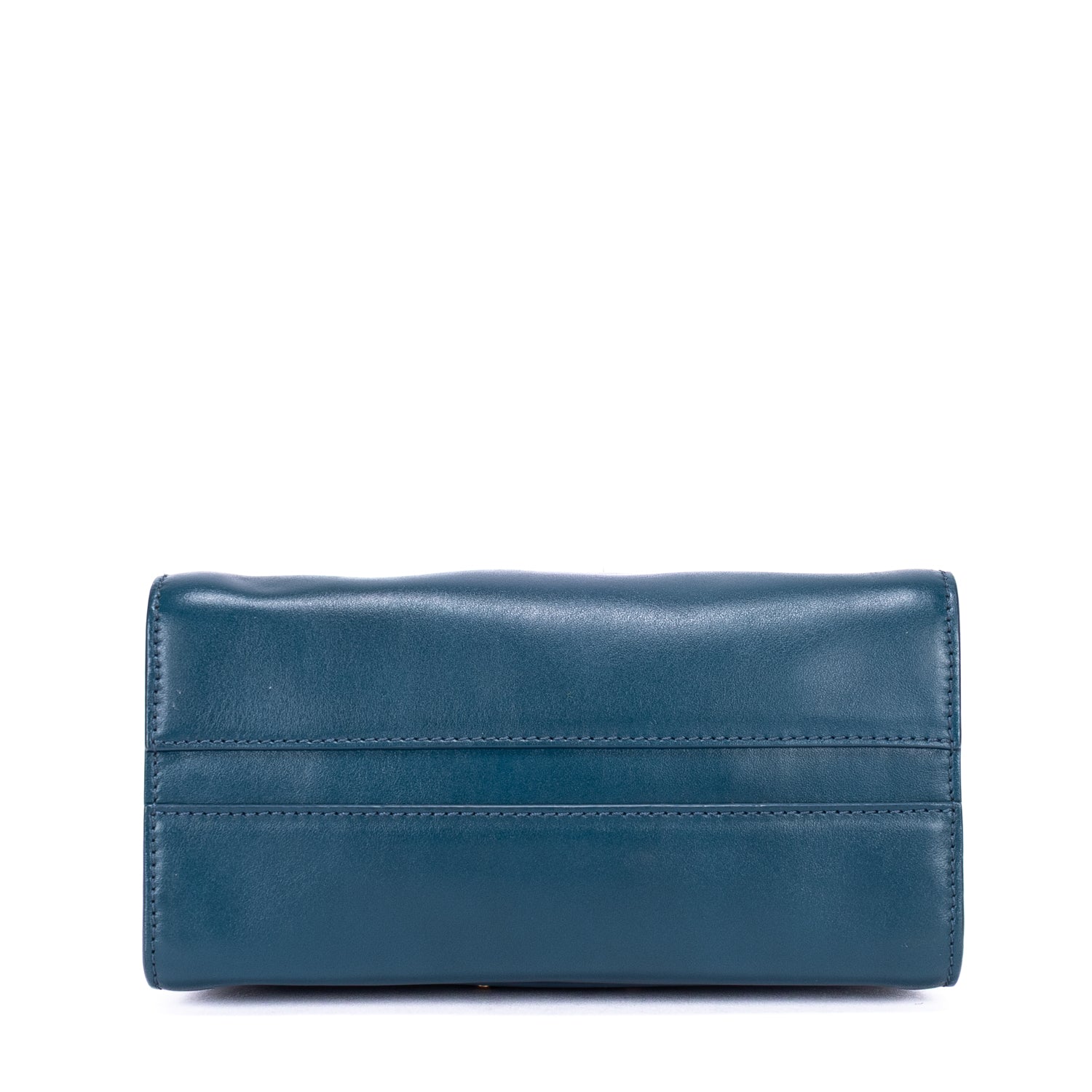 Bolso de hombro Annie Chain Piel de becerro lisa azul