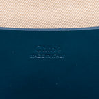 Bolso de hombro Annie Chain Piel de becerro lisa azul
