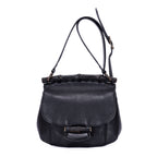 Bolso Bandolera Bamboo Nouveau Flecos Pequeño Piel Becerro Grabado Negro