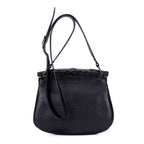 Bolso Bandolera Bamboo Nouveau Flecos Pequeño Piel Becerro Grabado Negro