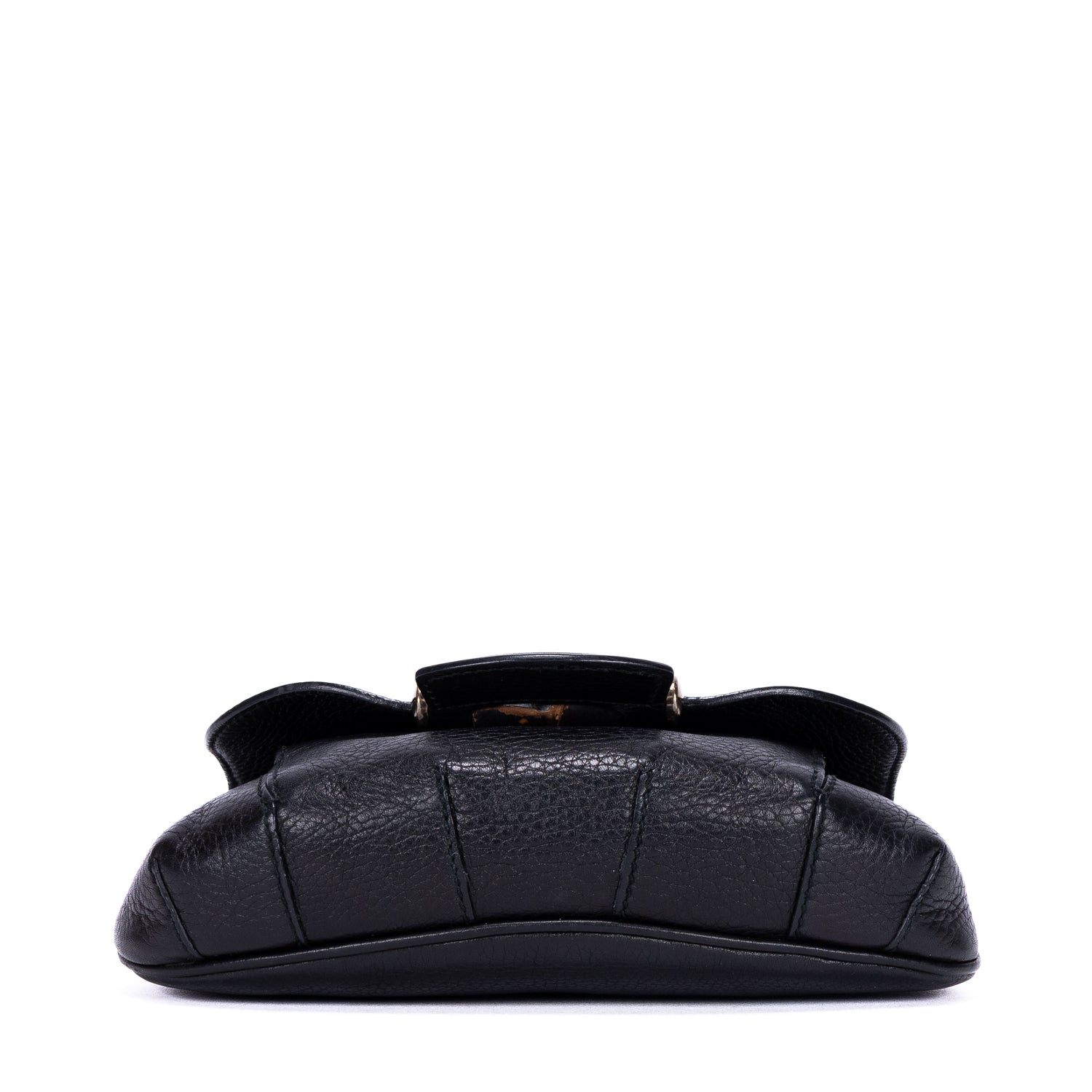 Bolso Bandolera Bamboo Nouveau Flecos Pequeño Piel Becerro Grabado Negro
