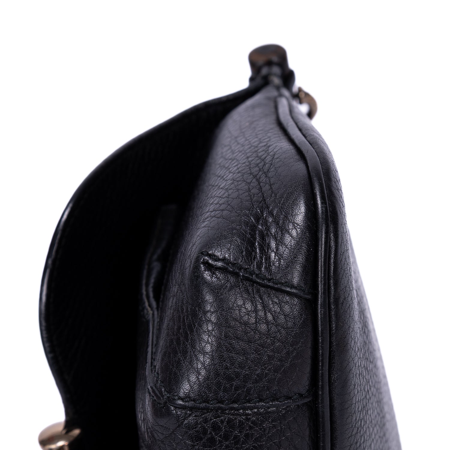 Bolso Bandolera Bamboo Nouveau Flecos Pequeño Piel Becerro Grabado Negro