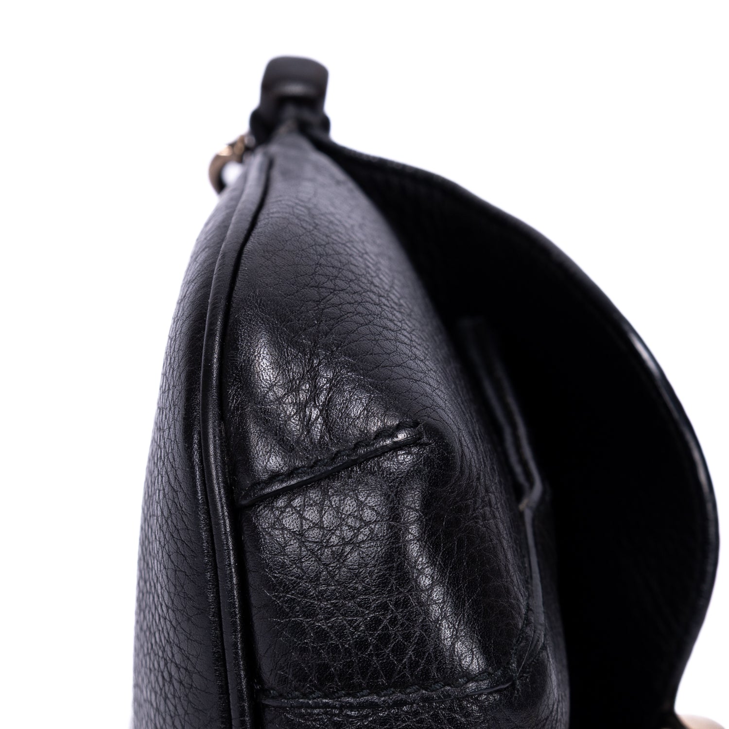 Bolso Bandolera Bamboo Nouveau Flecos Pequeño Piel Becerro Grabado Negro